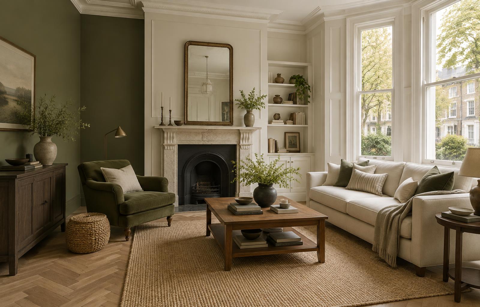 Freshly redecorated rental living room ready for a new tenancy